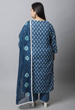 Pure Cambric Cotton Embroidered Plus Size Kurta Set With Dupatta