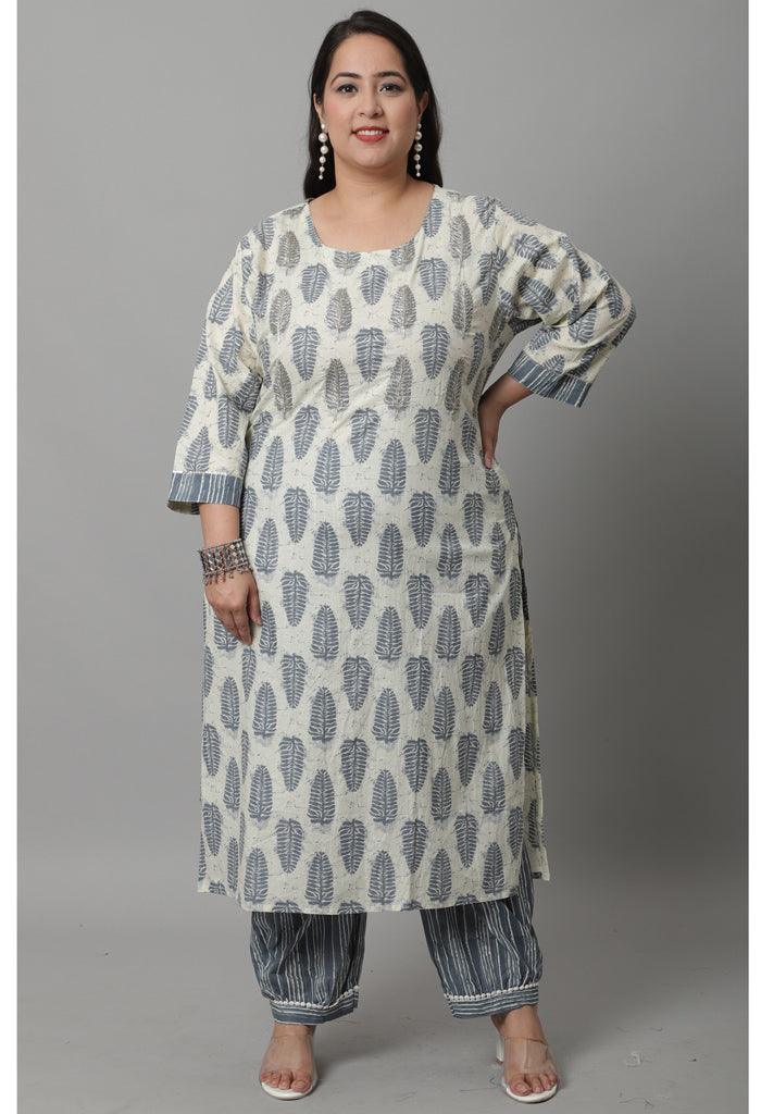 Pure Cambric Cotton Printed Kurta Set With Dupatta
