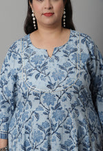 Load image into Gallery viewer, Pure Cotton Jaipuri Printed &amp; Embroidered Kurta Set With Dupatta
