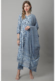 Pure Cotton Jaipuri Printed & Embroidered Kurta Set With Dupatta