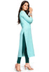 Sky Blue Pure Cambric Cotton Jaipuri Printed Kurti