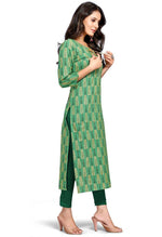 Load image into Gallery viewer, Green Pure Cambric Cotton Jaipuri Printed Kurti
