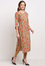 Load image into Gallery viewer, Sky Blue And Pink Pure Cambric Cotton Jaipuri Floral Printed Kurti

