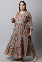 Load image into Gallery viewer, Pure Cambric Cotton Jaipuri Floral Printed Plus Size Kurti