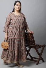 Load image into Gallery viewer, Pure Cambric Cotton Jaipuri Floral Printed Plus Size Kurti
