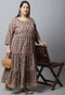 Pure Cambric Cotton Jaipuri Floral Printed Plus Size Kurti