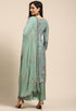 Olive Pure Muslin Embroidered Salwar Suit Material