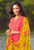Pink Cotton Silk Embroidered Salwar Suit Material