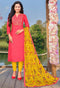 Pink Cotton Silk Embroidered Salwar Suit Material