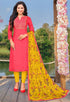 Pink Cotton Silk Embroidered Salwar Suit Material