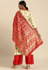 Beige Silk Blend Jaccquard Woven Salwar Suit Material