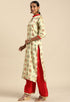 Beige Silk Blend Jaccquard Woven Salwar Suit Material