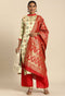 Beige Silk Blend Jaccquard Woven Salwar Suit Material