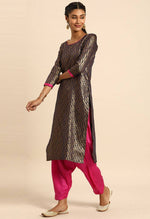 Load image into Gallery viewer, Blue Silk Blend Jaccquard Woven Salwar Suit Material
