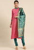 Magenta Silk Blend Jaccquard Woven Salwar Suit Material