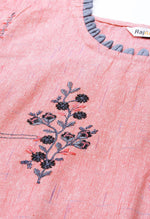 Load image into Gallery viewer, Pink Pure Cambric Cotton Embroidered Kurti