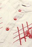 Beige Pure Cambric Cotton Embroidered Kurti