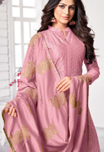 Load image into Gallery viewer, Pink Pure Jam Cotton Embroidered Salwar Suit Material