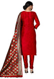 Red Heavy Silk Banarasi Weaving Work Unstitched Salwar Suit Material