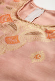 Peach Heavy Silk Banarasi Weaving Work Unstitched Salwar Suit Material