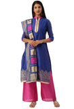 Royal Blue Heavy Silk Banarasi Weaving Work Unstitched Salwar Suit Material