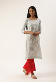 Light Blue Heavy Glass Cotton Embellished Unstitched Salwar Suit Material