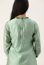 Load image into Gallery viewer, Green Heavy Silk Banarasi Weaving Work Unstitched Salwar Suit Material

