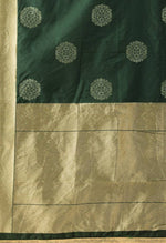 Load image into Gallery viewer, Green Heavy Silk Banarasi Weaving Work Unstitched Salwar Suit Material
