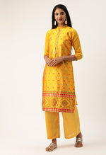 Load image into Gallery viewer, Yellow Heavy Silk Banarasi Weaving Work Unstitched Salwar Suit Material