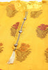 Yellow Chanderi Silk Woven Semi-Stitched Salwar Suit Material