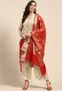 Taupe Chanderi Silk Embroidered Semi-Stitched Salwar Suit Material