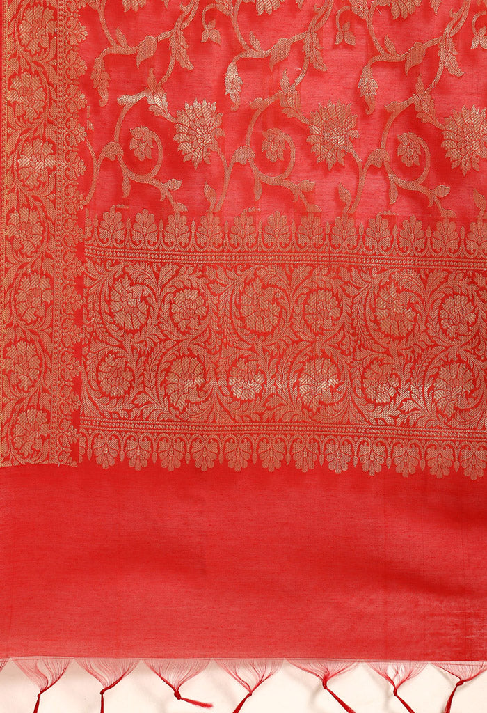Taupe Chanderi Silk Embroidered Semi-Stitched Salwar Suit Material