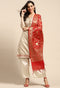 Taupe Chanderi Silk Embroidered Semi-Stitched Salwar Suit Material