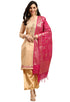 Peach Chanderi Silk Embroidered Semi-Stitched Salwar Suit Material