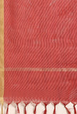 Peach Chanderi Silk Embroidered Unstitched Salwar Suit Material