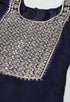 Navy Blue Chanderi Silk Embroidered Unstitched Salwar Suit Material