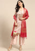 Light Pink Chanderi Silk Embellished Unstitched Salwar Suit Material