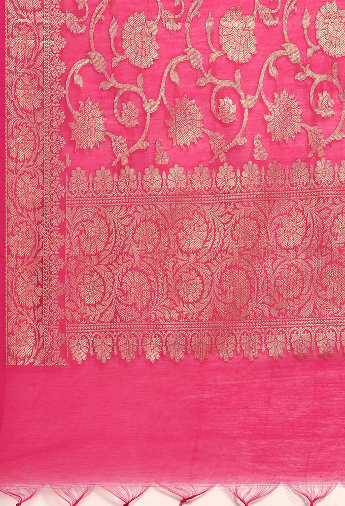 Light Pink Chanderi Silk Embellished Unstitched Salwar Suit Material