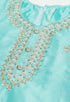 Sea Green Chanderi Silk Embellished Unstitched Salwar Suit Material