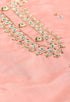 Pink Chanderi Silk Embellished Unstitched Salwar Suit Material