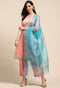 Pink Chanderi Silk Embellished Unstitched Salwar Suit Material