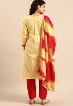 Load image into Gallery viewer, Yellow Glass Cotton Embroidered Unstitched Salwar Suit Material
