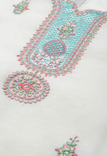 Load image into Gallery viewer, White chanderi silk Embroidered Unstitched Salwar Suit Material
