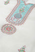 White chanderi silk Embroidered Unstitched Salwar Suit Material