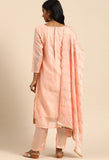 Baby Pink chanderi silk Embroidered Unstitched Salwar Suit Material