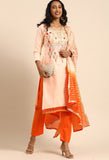 Light Pink Glass Cotton Embroidered Unstitched Salwar Suit Material