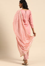 Load image into Gallery viewer, Mauve Pink Glass Cotton Embroidered Unstitched Salwar Suit Material
