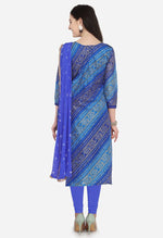 Load image into Gallery viewer, Blue Silk Kota Cotton Hand Work Unstitched Salwar Suit Material