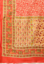 Load image into Gallery viewer, White And Orange Pure Jaipuri Cambric Cotton Printed Unstitched Salwar Suit Material