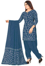 Load image into Gallery viewer, Blue Pure Jaipuri Cambric Cotton Printed Unstitched Salwar Suit Material
